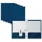 Better Office Products 2 Pocket Glossy Laminated Paper Folders Portfolio With Prongs, Letter Size, Navy Blue, 25PK 84276 - alternate 1